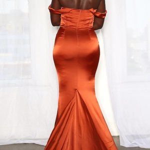 DELILAH CORSET GOWN- TERRACOTTA